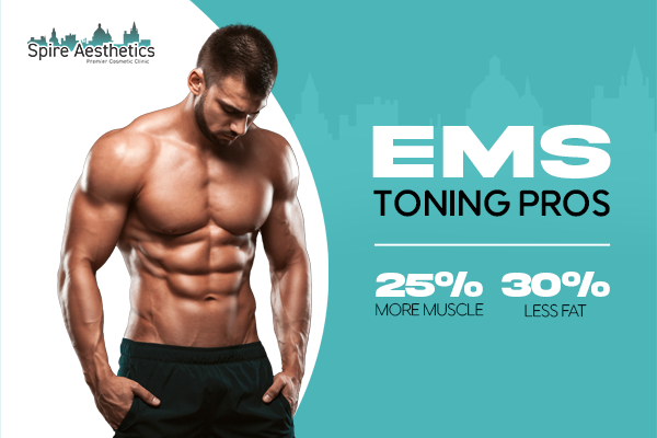 image of man with benefits of EMS toning pros treatment to help combat weight gain Market Drayton