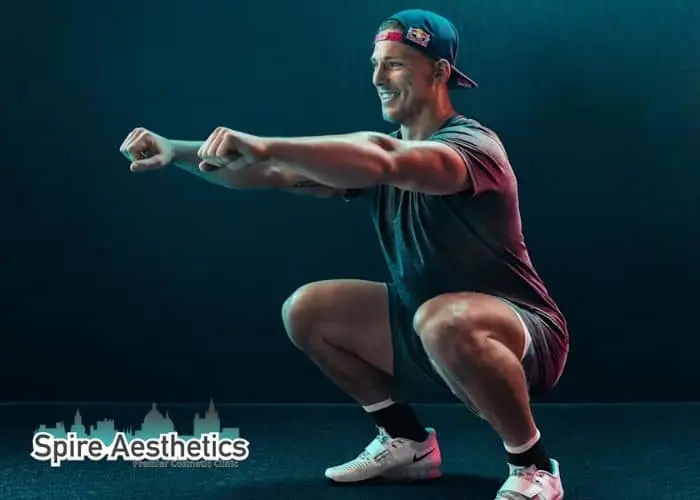 Image of man build leg muscle Market Drayton through exercise